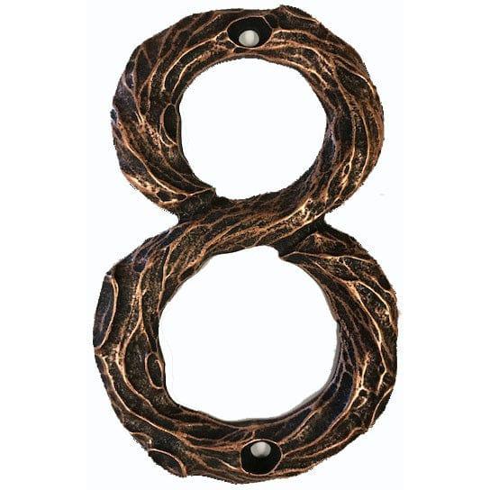 LHN8-AC Log House Number 8, Antique Copper, 1 piece